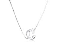 Silver Initial Letter Necklace G SPE-5547